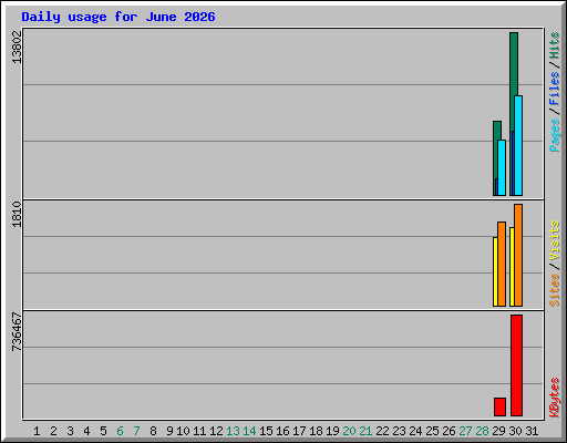 Daily usage for June 2026